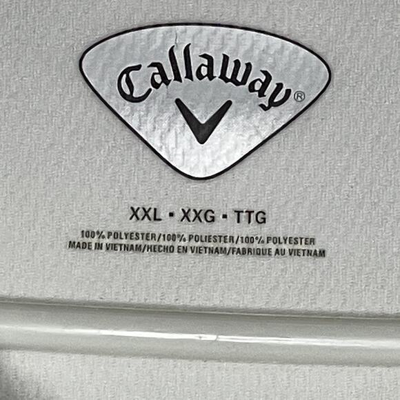 Callaway White Golf Polo Shirt Lightweight Performance Activewear Men Size XXL - Picture 3 of 5